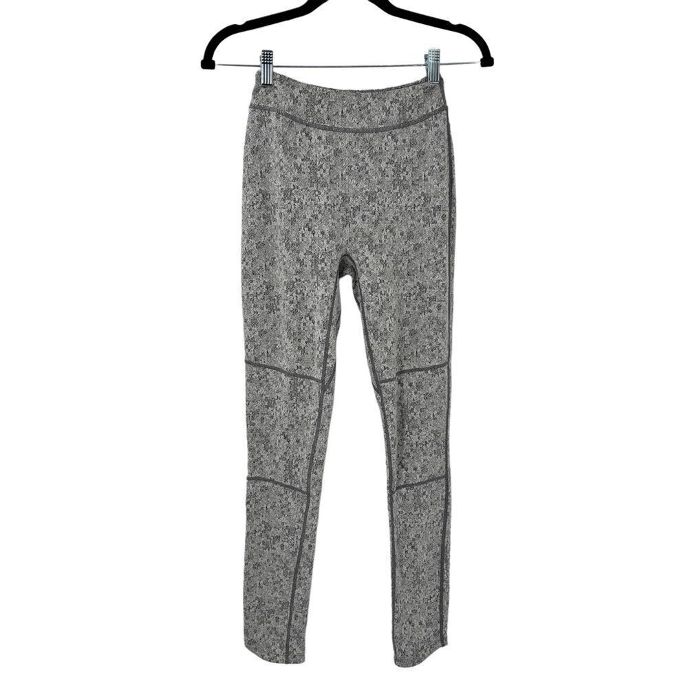 GYMSHARK Compression Fit Fleur Texture Leggings Charcoal Marl Grey Size Small